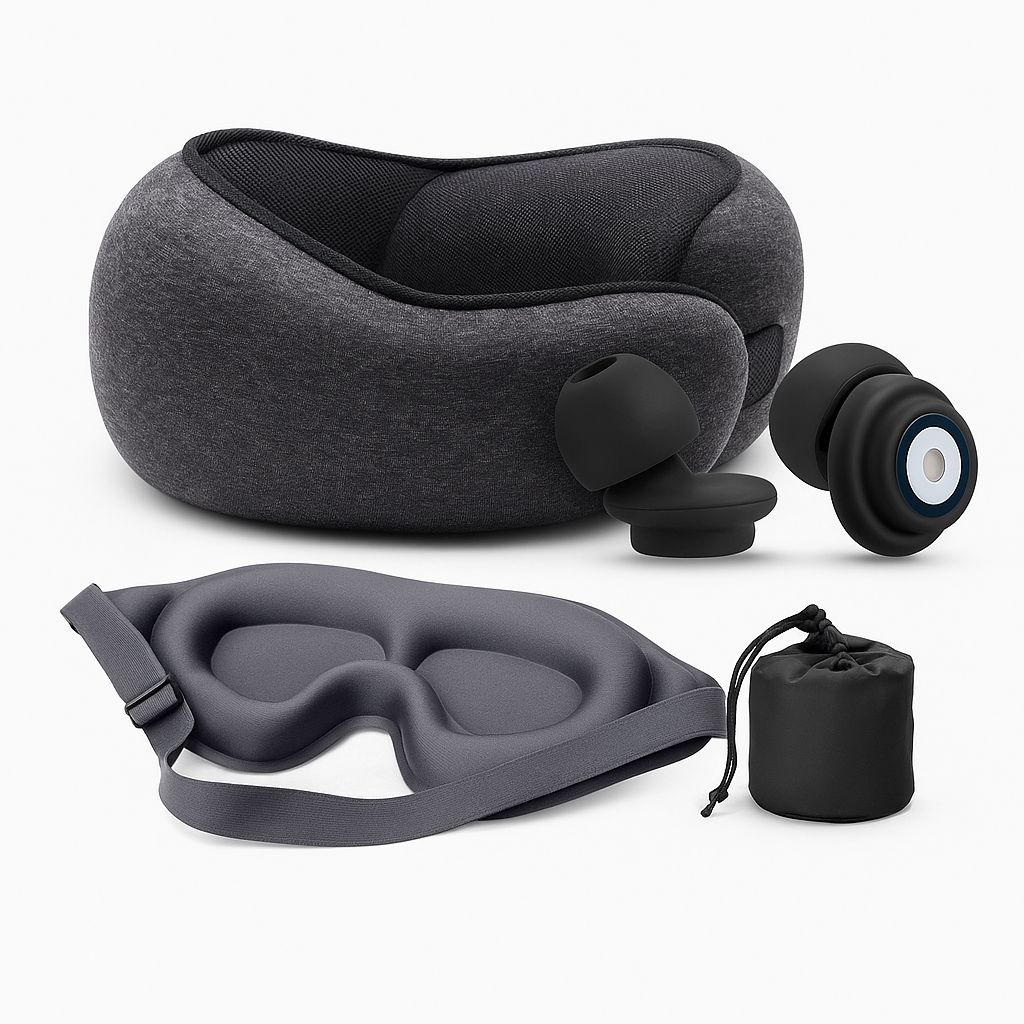 Chorerly™ Pillow - Ergonomic Neck Rest Pillow Melange Gray Velcro 3pcs set